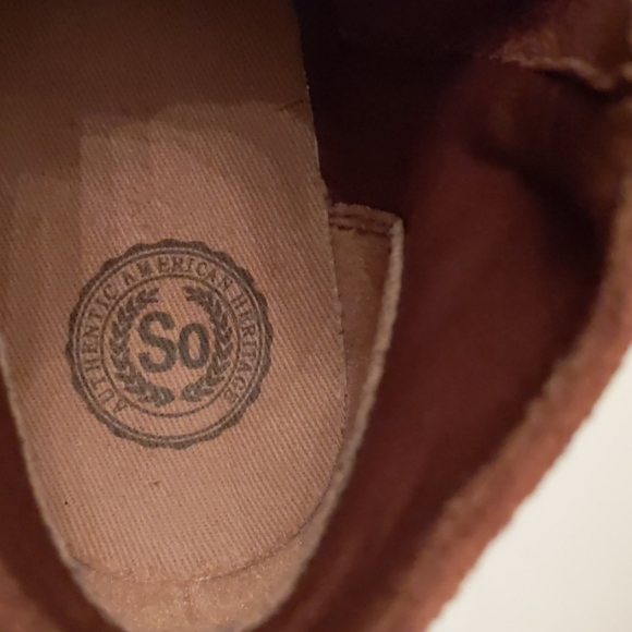SO brown faux-suede flat booties-sz 7 1/2 - Picture 7 of 7